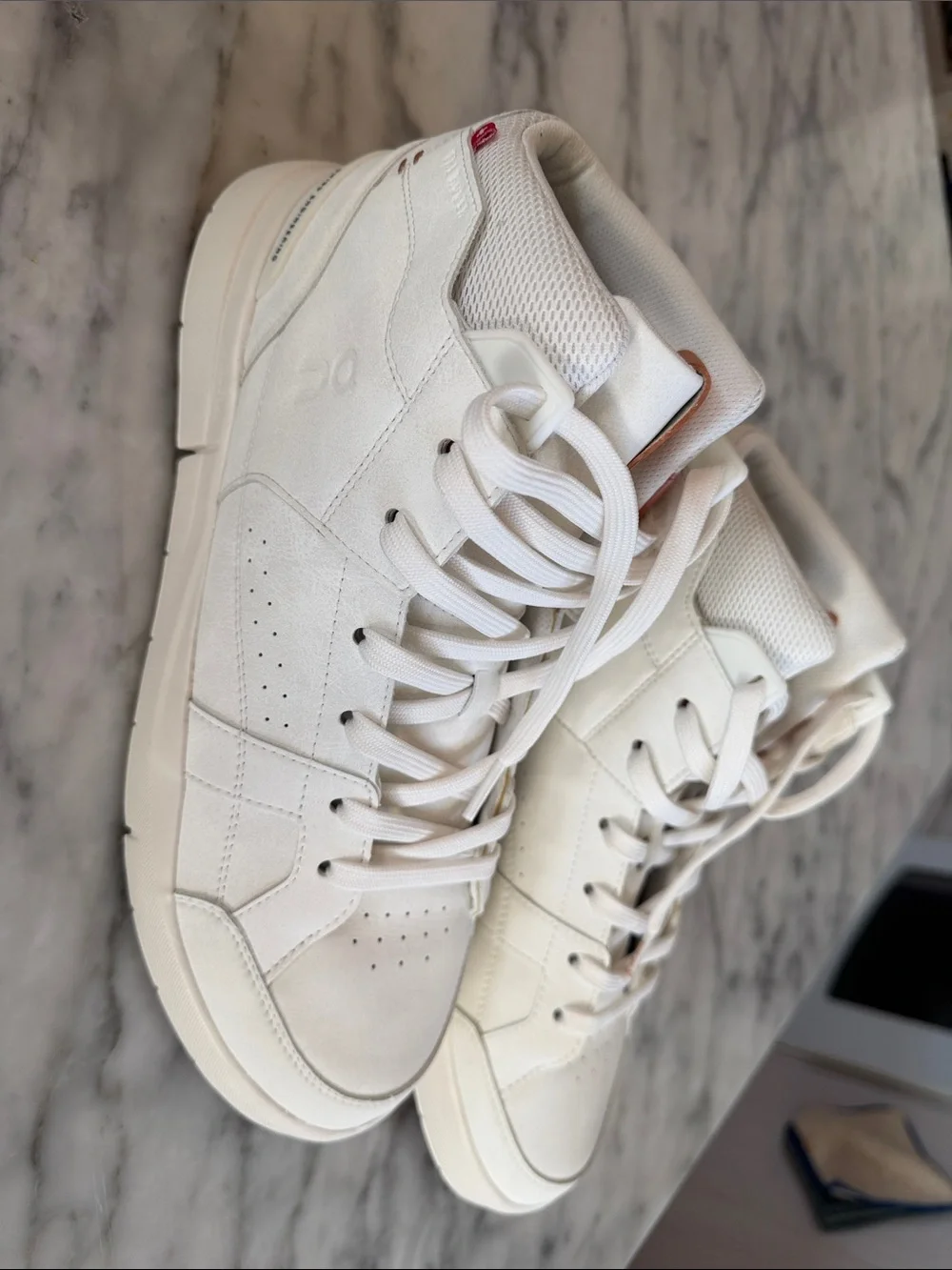 On Running the Roger White Sneakers with Tan Accents - Picture 2 of 11